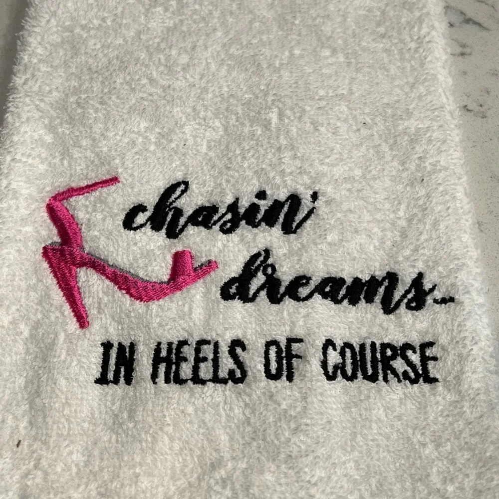 Chasing Dreams in Heels hand towel NEW